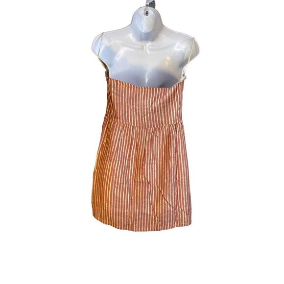 Tularosa Womens Drew Pink Gold Metallic Stripe Button Sleeveless Dress Medium - Picture 4 of 9